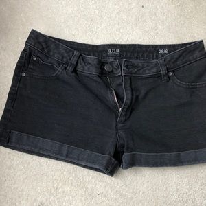 Black jean shorts